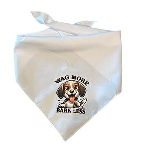 Handmade Dog Bandana – “Wag More, Bark Less” | Cute Beagle Design | Pet Scarf